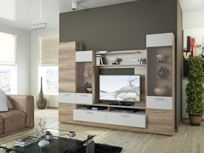 muurontwerp in het interieur van de woonkamer