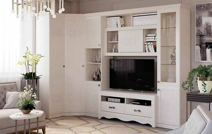 muur in de hoek in het interieur van de woonkamer