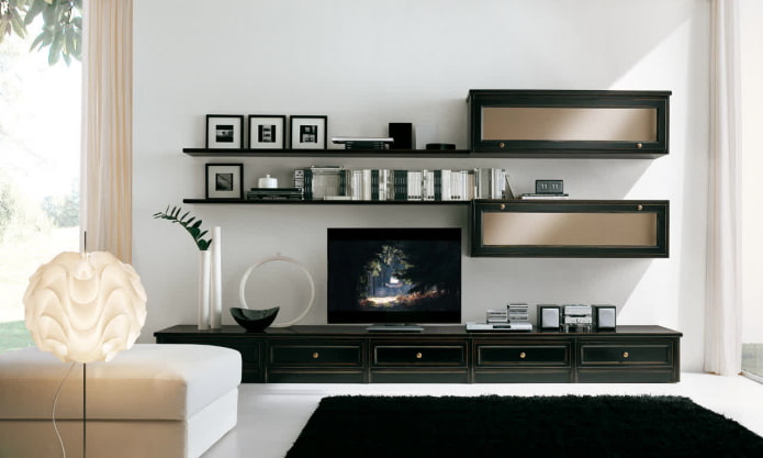 muurontwerp in het interieur van de woonkamer