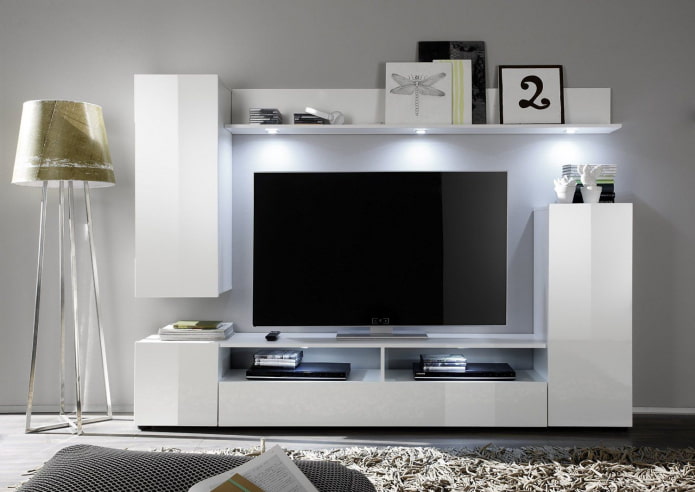 tv-wand in de woonkamer