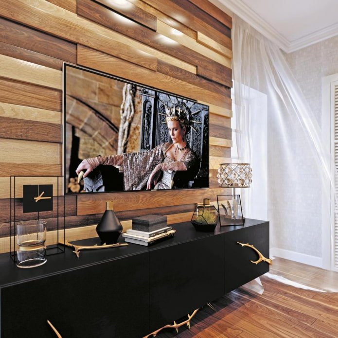 3D MDF-panelen imitatie van hout in het interieur
