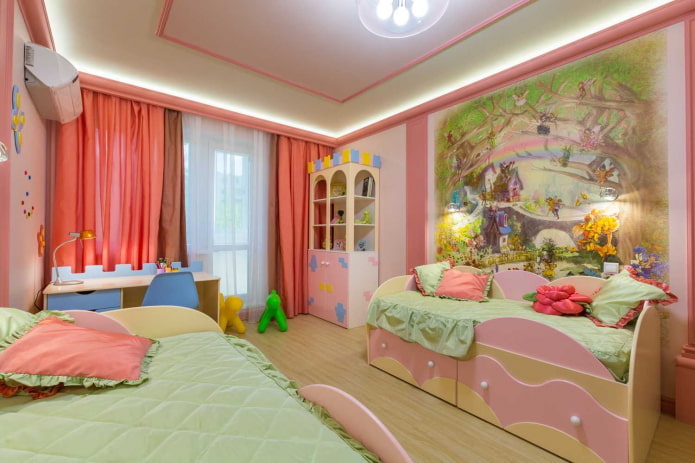 paneel aan de muur in het interieur van de kinderkamer