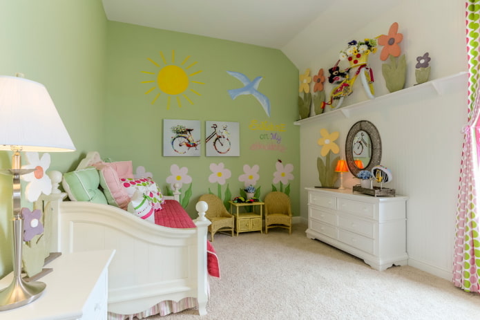 muurontwerp in een kleine kinderkamer