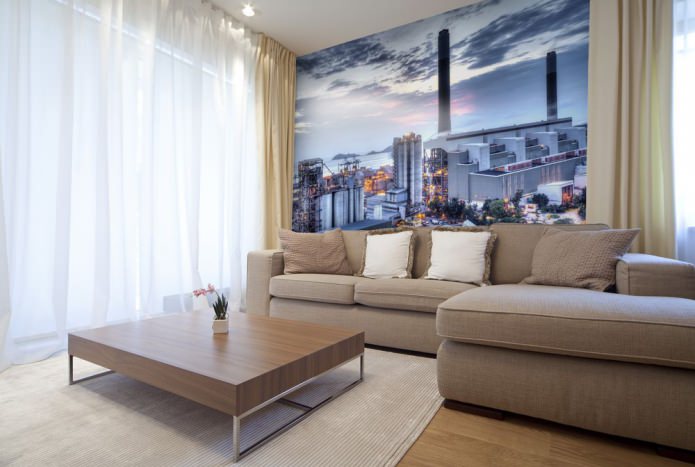 behang in de woonkamer