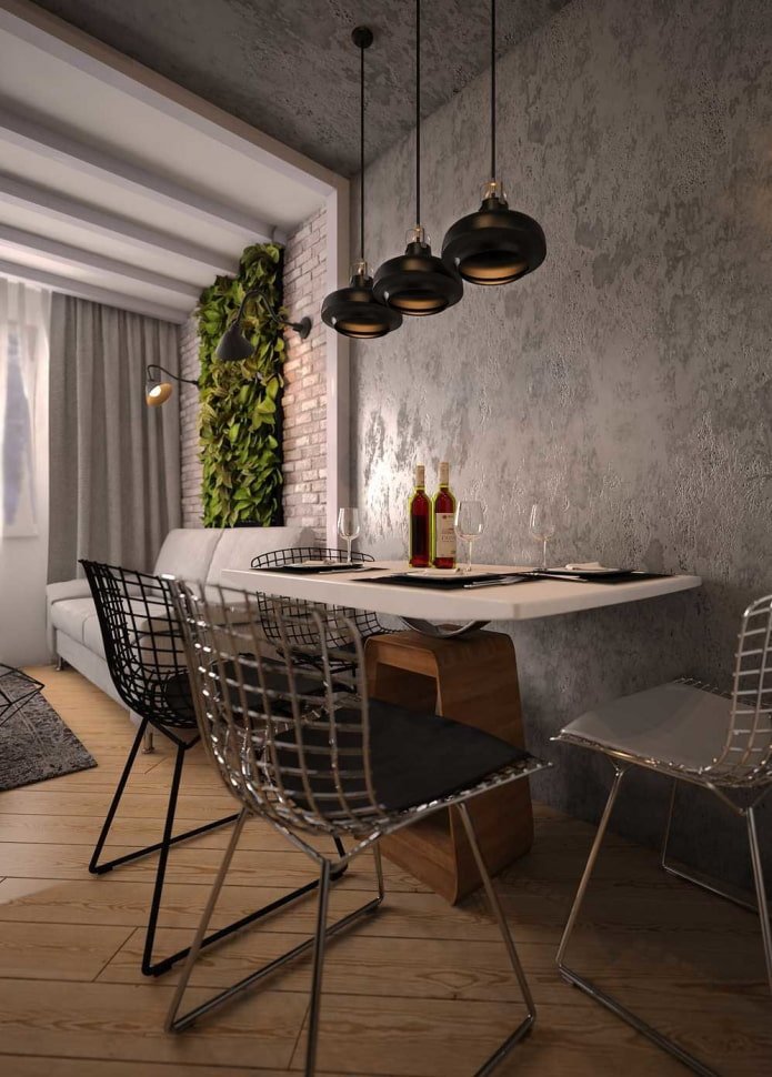 glanzend pleisterwerk in de keuken