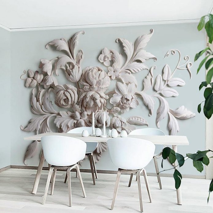 3D-behang aan de muur