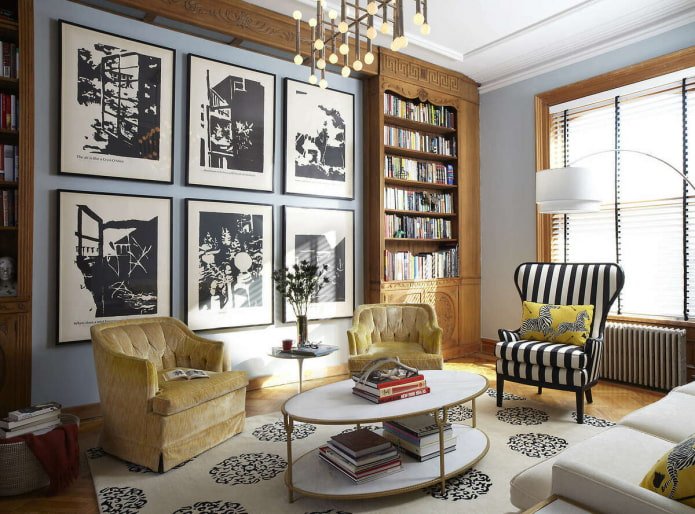 decoratie in het interieur in de eclectische stijl