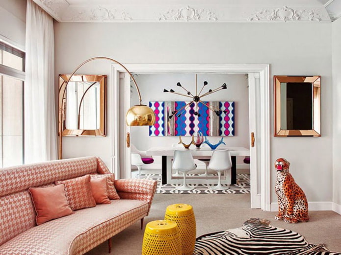 decoratie in het interieur in de eclectische stijl