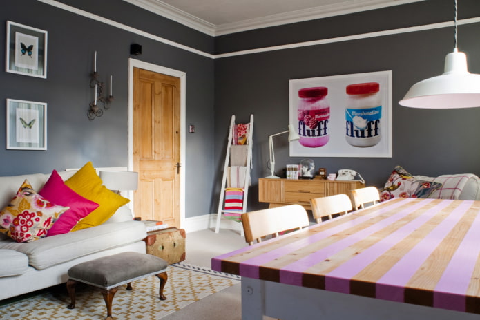 kleurenschema van het interieur in eclectische stijl