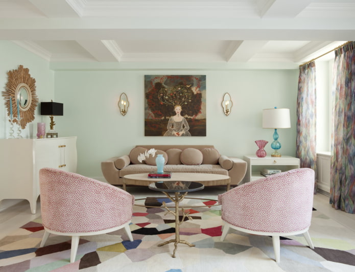kleurenschema van het interieur in eclectische stijl