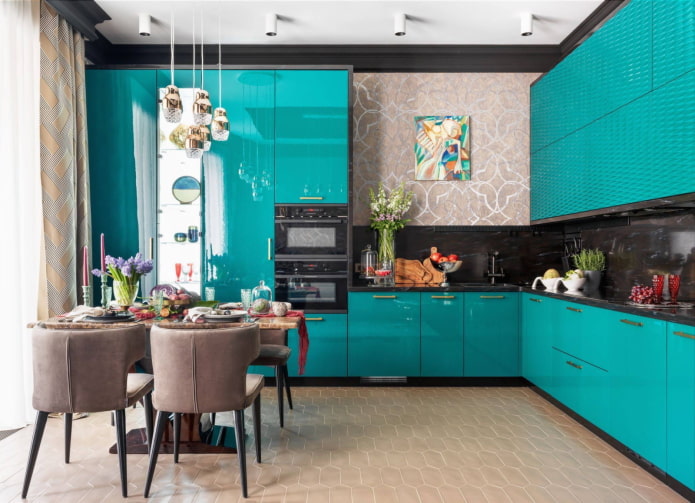 Turquoise keuken