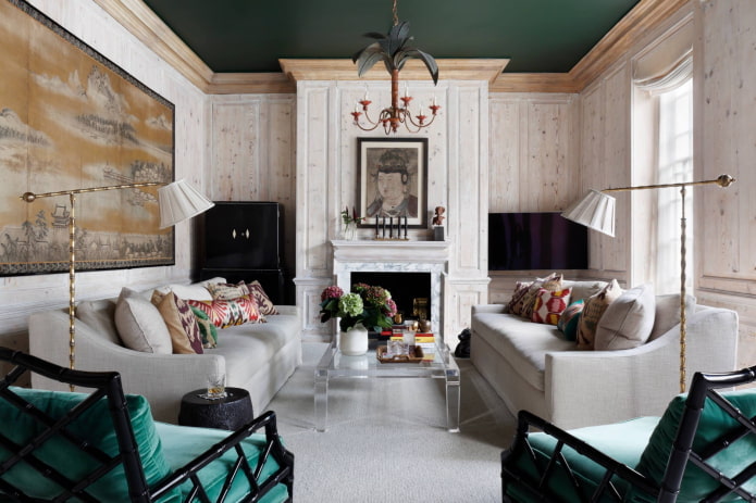 Woonkamer met open haard