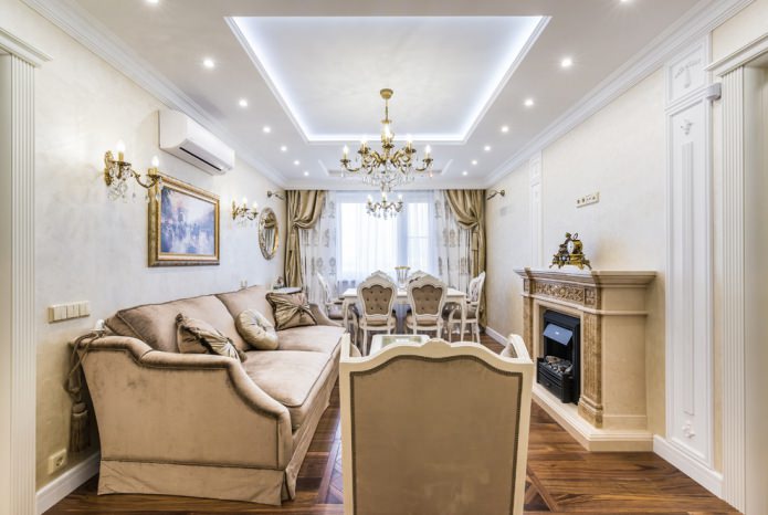 een woonkamer in klassieke stijl