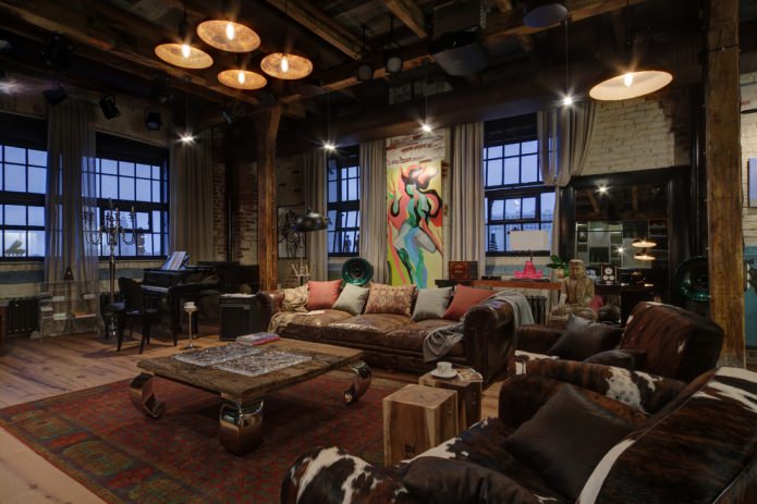 woonkamer in loftstijl