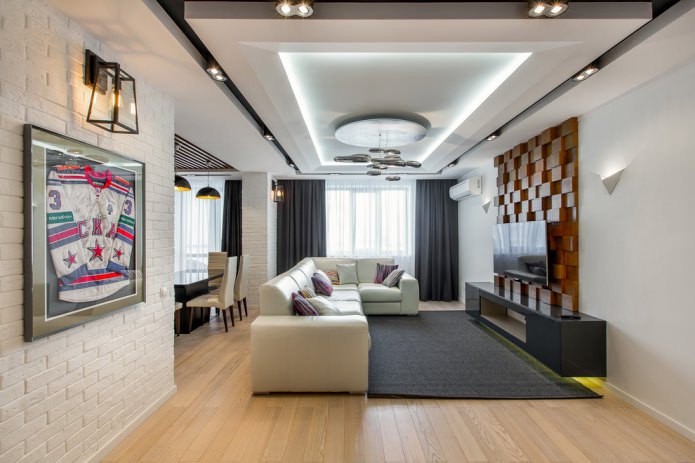 gipsplaatplafond met LED-achtergrondverlichting