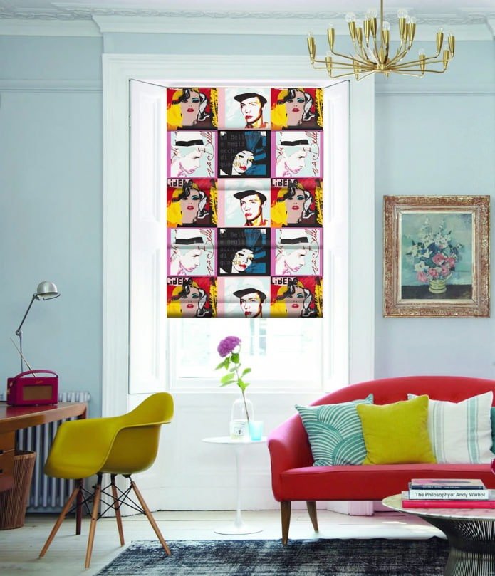 gordijnen in pop-artstijl