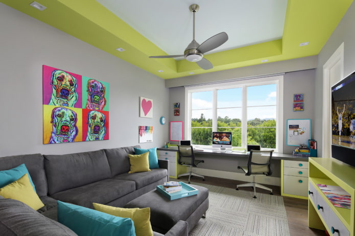 wit en lichtgroen plafond