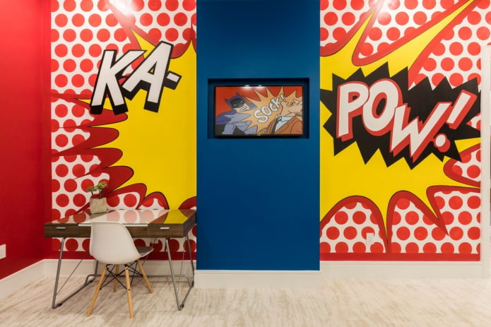 muurdecoratie in pop-artstijl