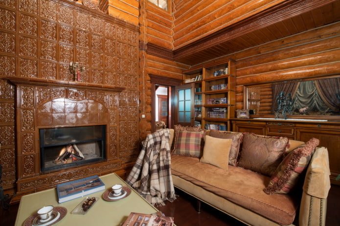 woonkamerinterieur in rustieke stijl