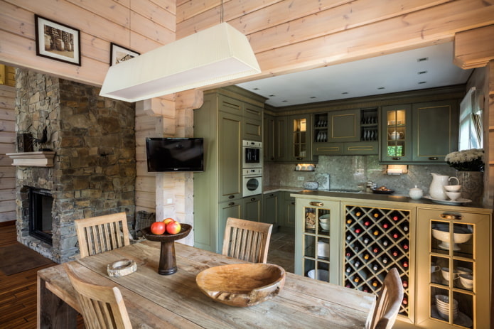 meubels in de keuken in rustieke stijl