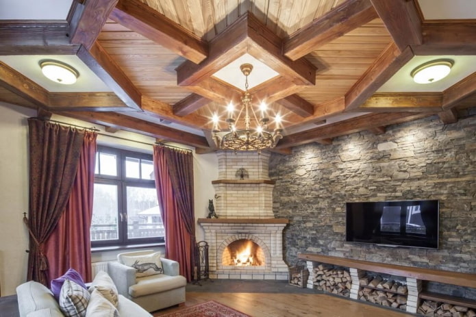 woonkamerdecoratie in rustieke stijl