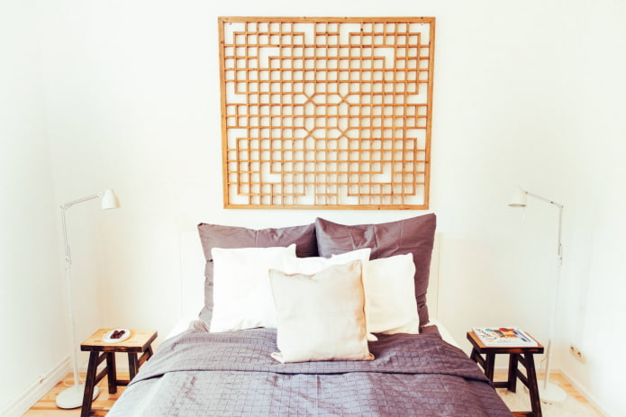 Japanse stijl in een kleine slaapkamer