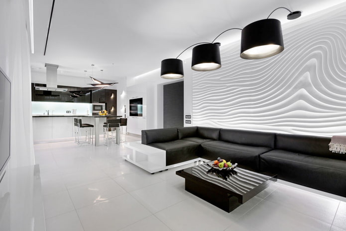 foto van een interieur in hightech-stijl