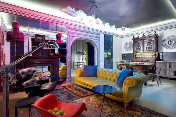 foto van een interieur in kitschstijl