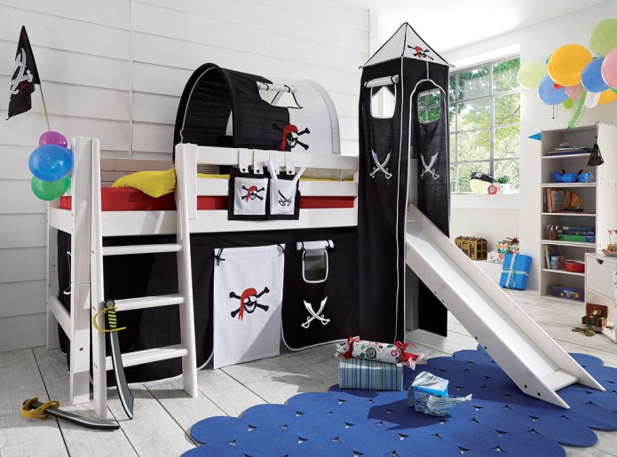 pirateninterieur met hoogslaper