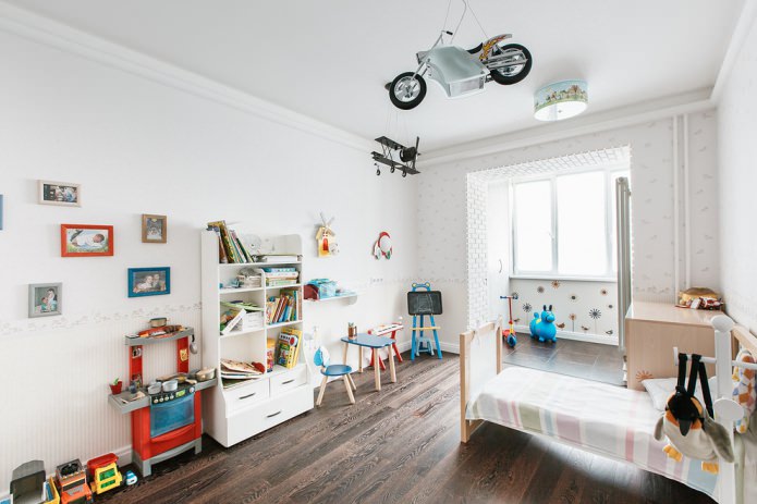 Kinderkamer voor een jongen in Scandinavische stijl