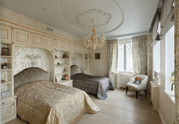 klassiek interieur voor twee meisjes