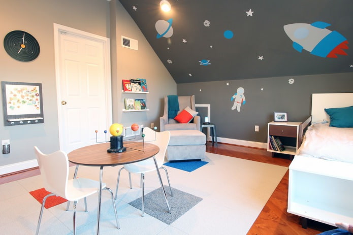 kinderkamer in ruimtelijke stijl