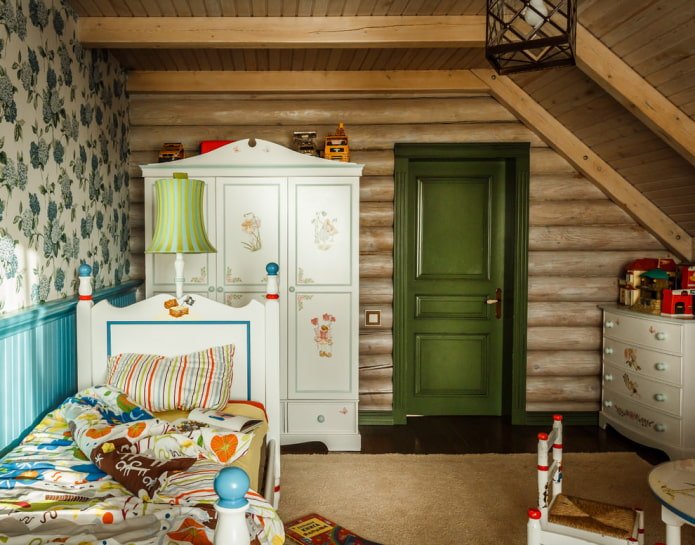landelijke stijl in de kinderkamer