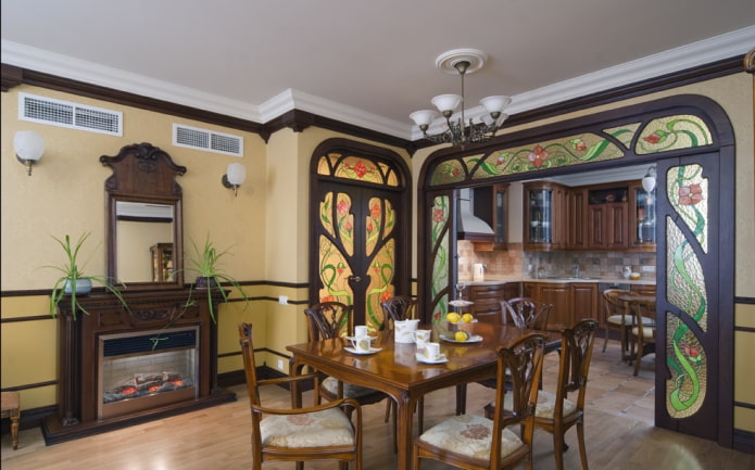 moderne stijl in de eetkamer