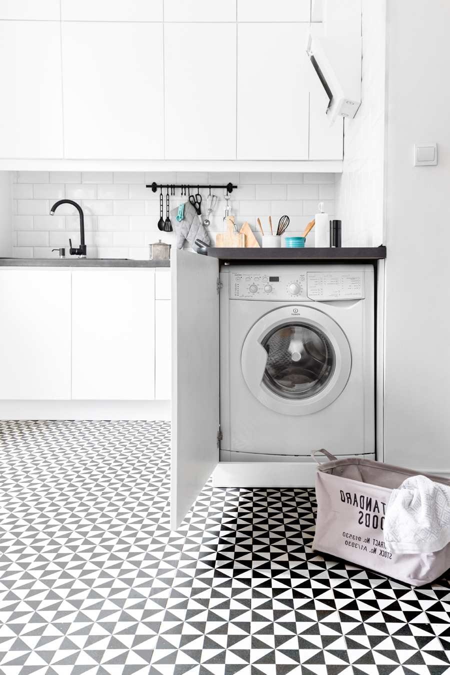 wasmachine aan het einde van de gevel