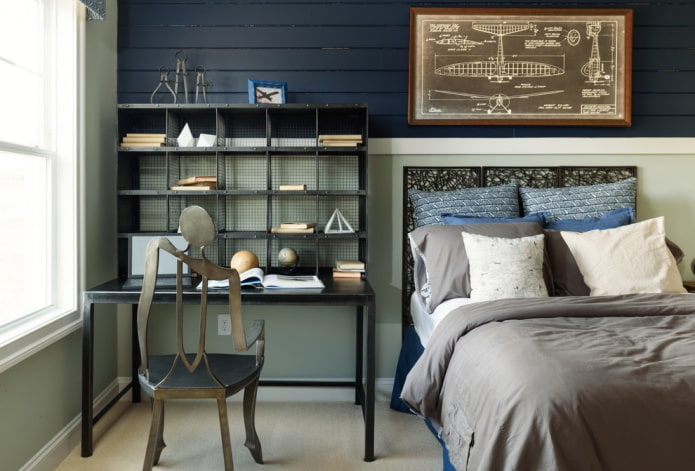 bureau in een loft-stijl interieur