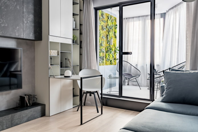 klaptafel in het interieur in loftstijl