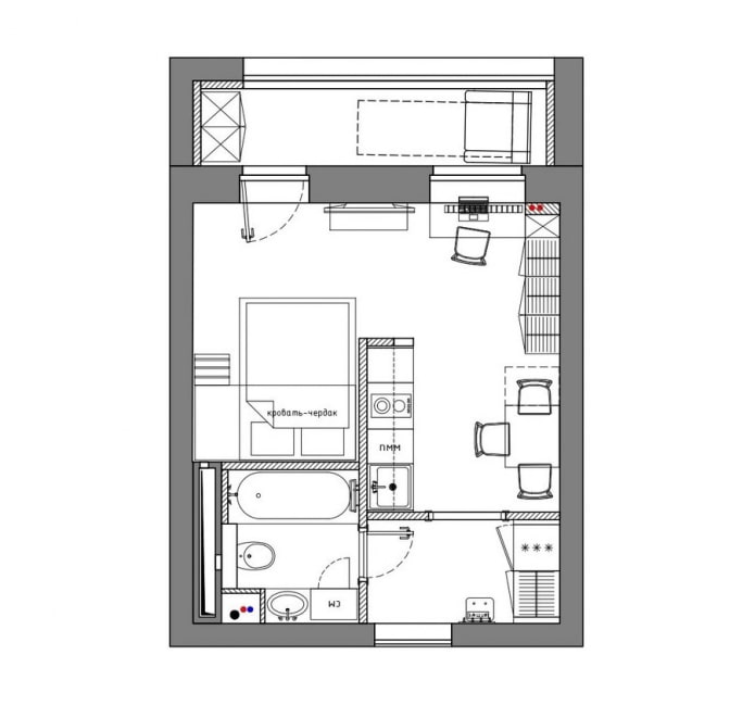 Diagram met meubels