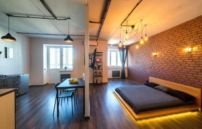 verlichting in de studio in industri?le stijl