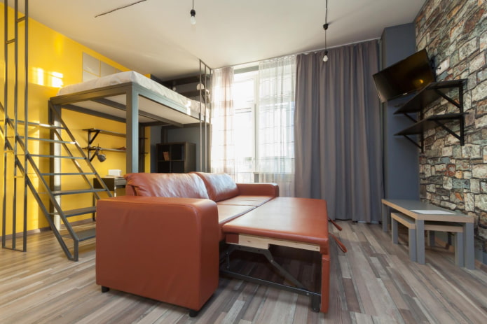 meubels in een studio in industri?le stijl