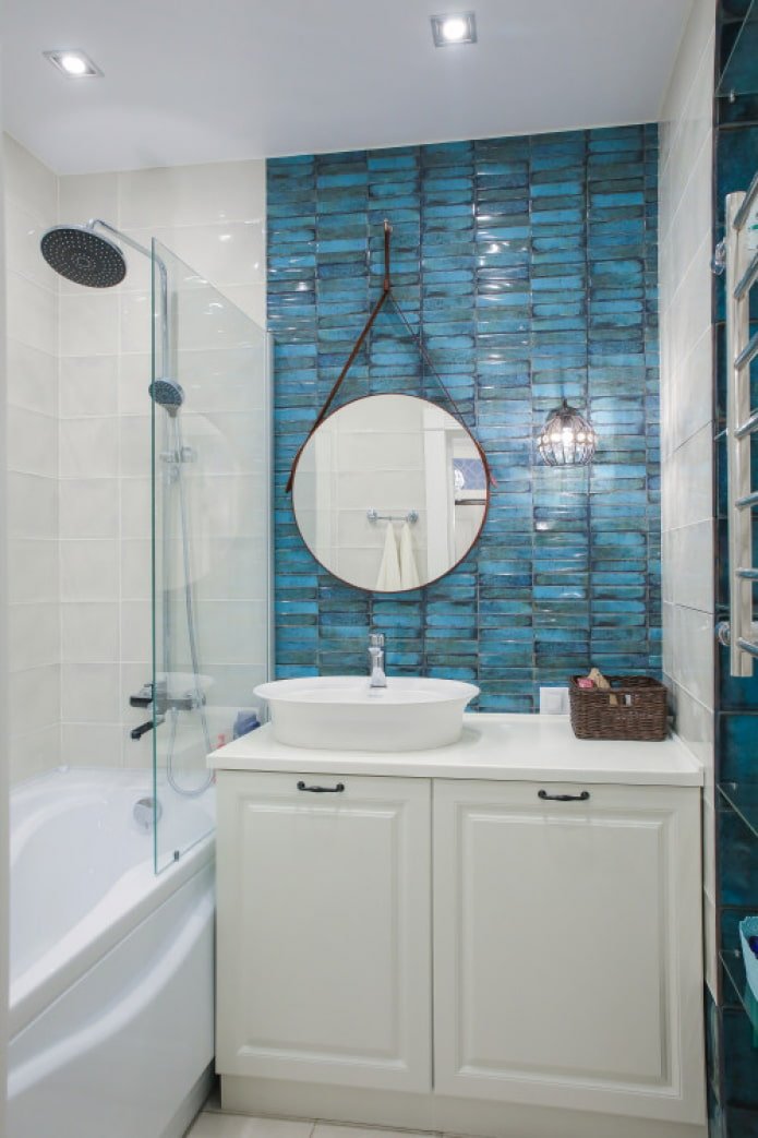 combinatie van wit en blauw in het interieur