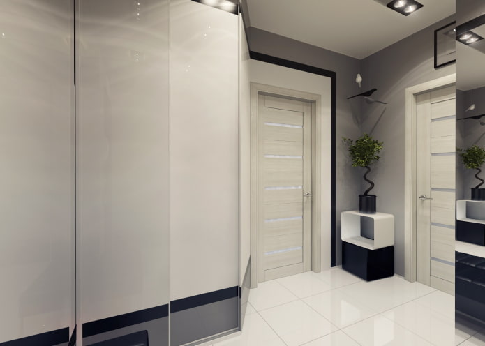 lichtgekleurde deuren in een hightech-stijl