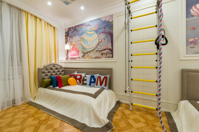 ottoman in het interieur van de kinderkamer