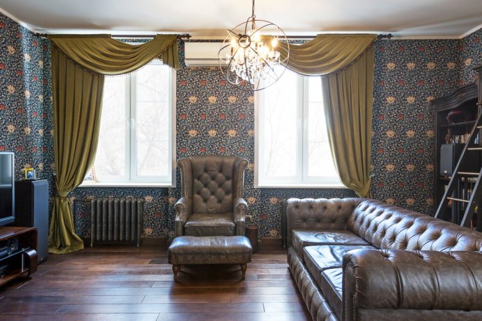 stoffen behang in Engelse stijl