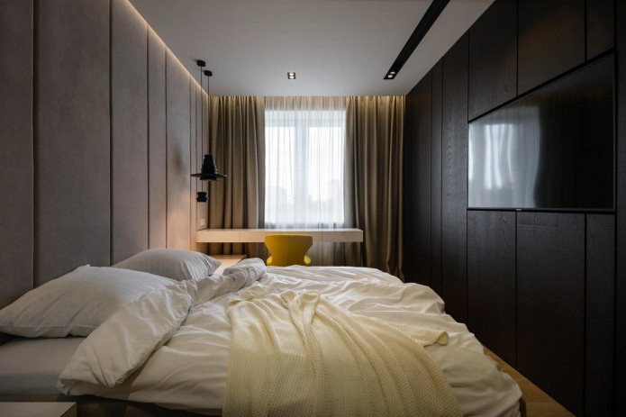 slaapkamer in donkere tinten