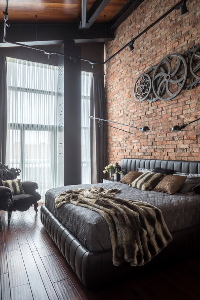 slaapkamer in loftstijl
