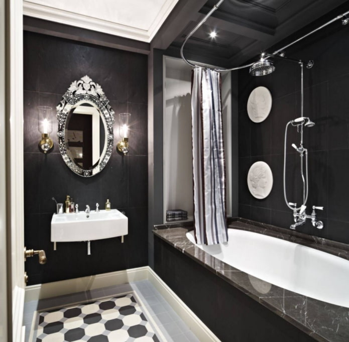 zwarte badkamer