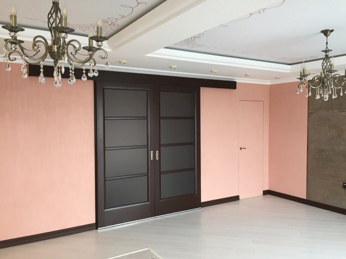 wenge deur met donker glas