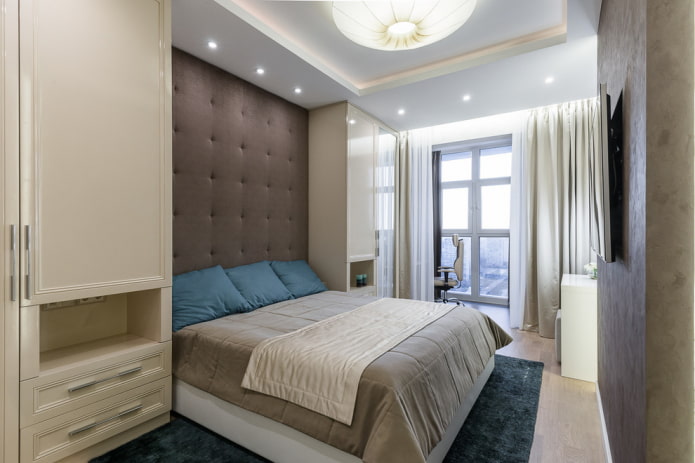 spotverlichting in het interieur van de slaapkamer