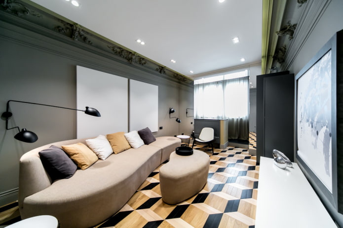 spotverlichting in het interieur van de woonkamer